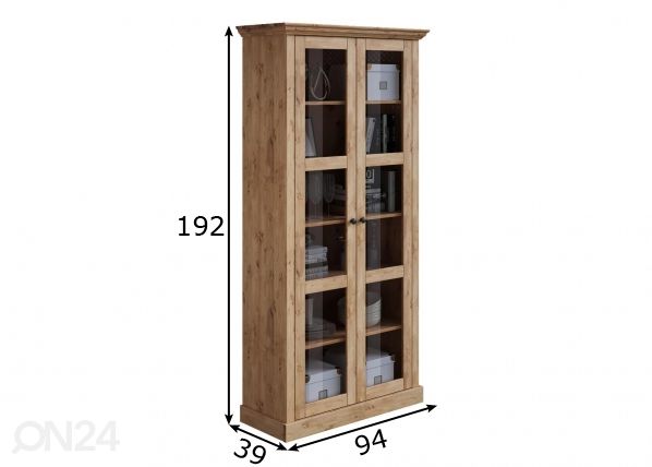 Vitriinikaappi Meliss II 94 cm mitat