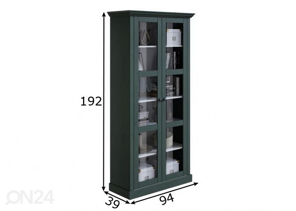 Vitriinikaappi Meliss II 94 cm mitat