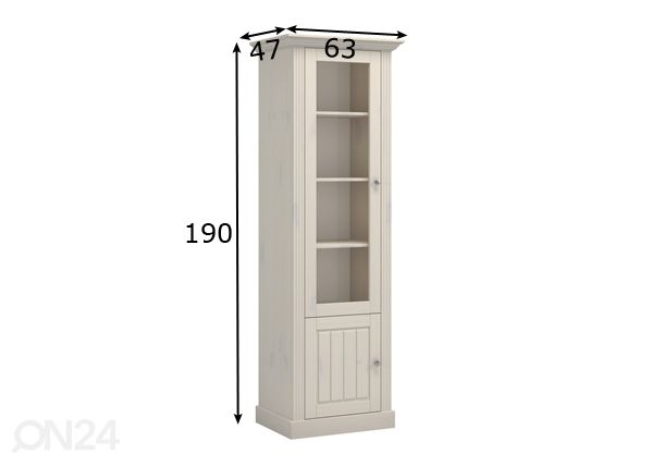 Vitriinikaappi Monaco 126 mitat