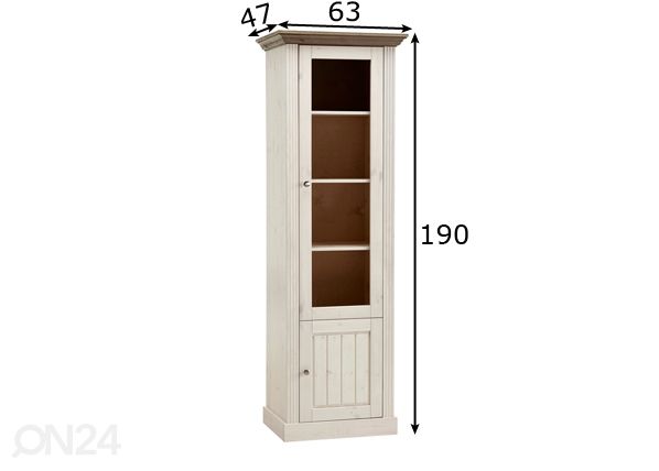 Vitriinikaappi Monaco 126 mitat