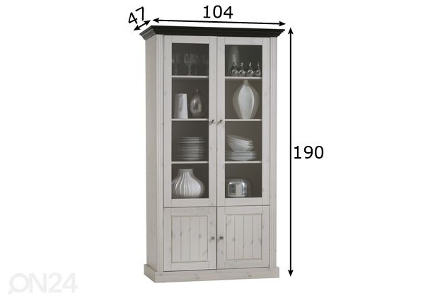 Vitriinikaappi Monaco 127 mitat