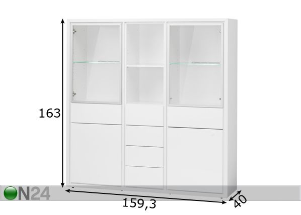 Vitriinikaappi QUADRA mitat