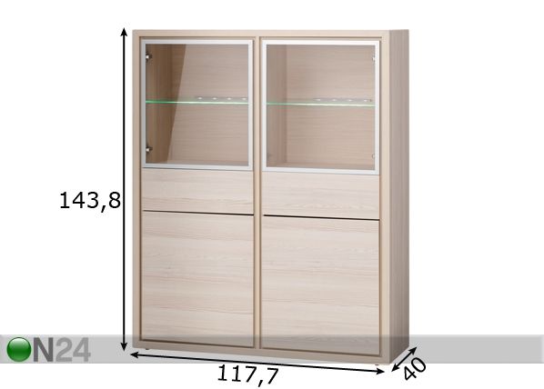 Vitriinikaappi QUADRA mitat