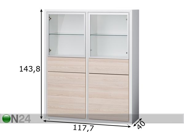 Vitriinikaappi QUADRA mitat