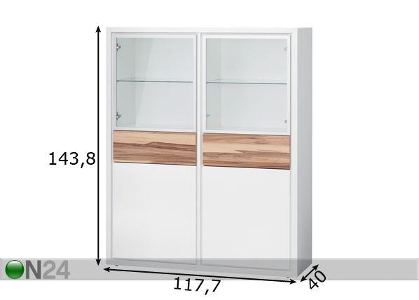 Vitriinikaappi QUADRA mitat