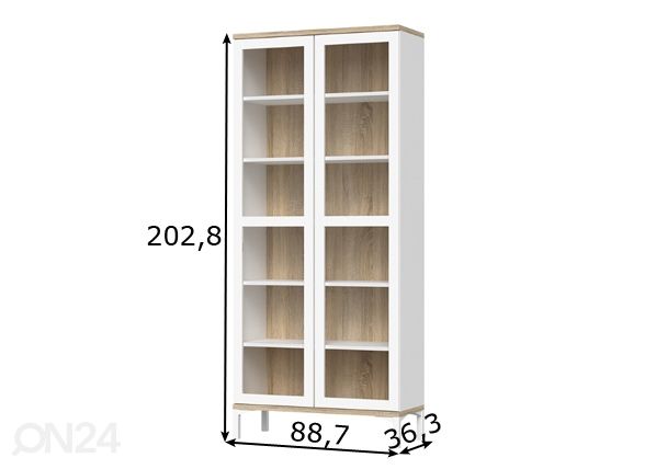 Vitriinikaappi Roomers mitat