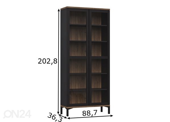 Vitriinikaappi ROOMERS mitat