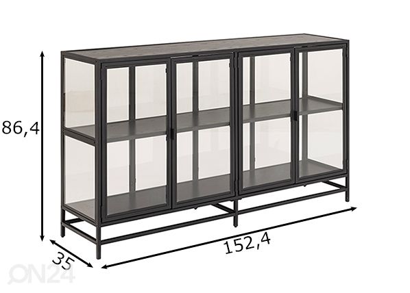 Vitriinikaappi Seaford mitat