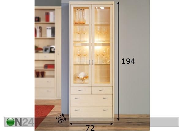 Vitriinikaappi SOFT PLUS mitat