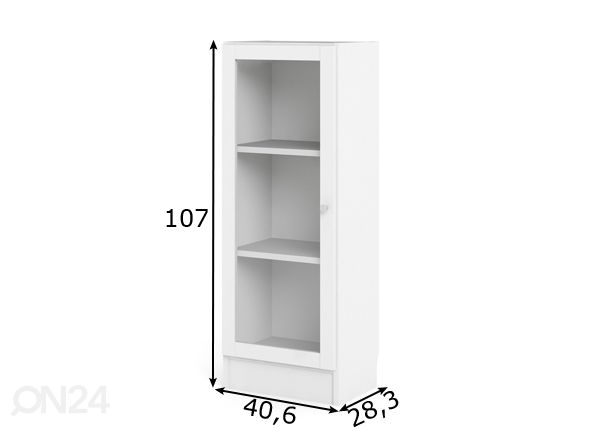 Vitriinikaappi / toimistokaappi Basic mitat