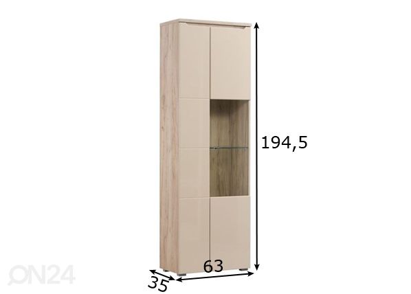 Vitriinikaappi Toscana mitat