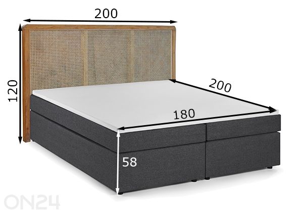 Vuode THIS & THAT 180x200 cm mitat