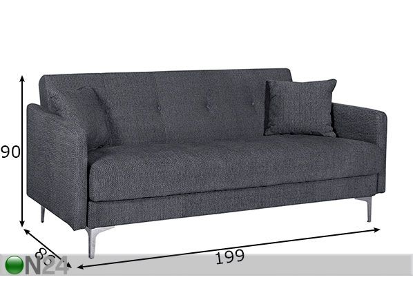Vuodesohva Logan mitat