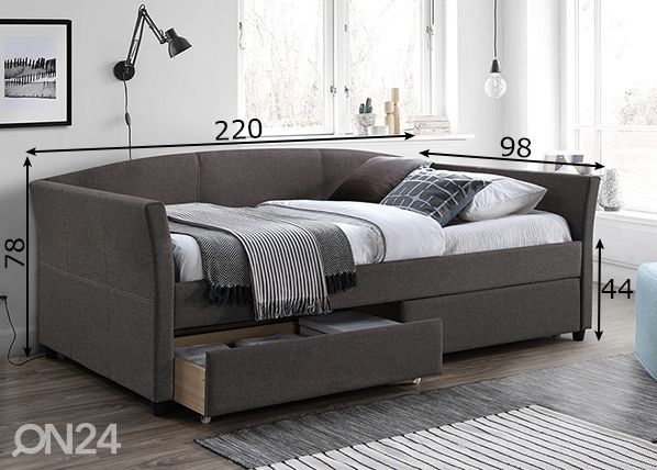 Vuodesohva vuodevaatelaatikolla Genesis mitat