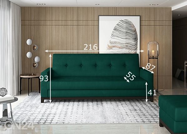 Vuodesohva vuodevaatelaatikolla Selene