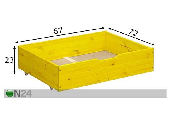 Vuodevaatelaatikko mitat