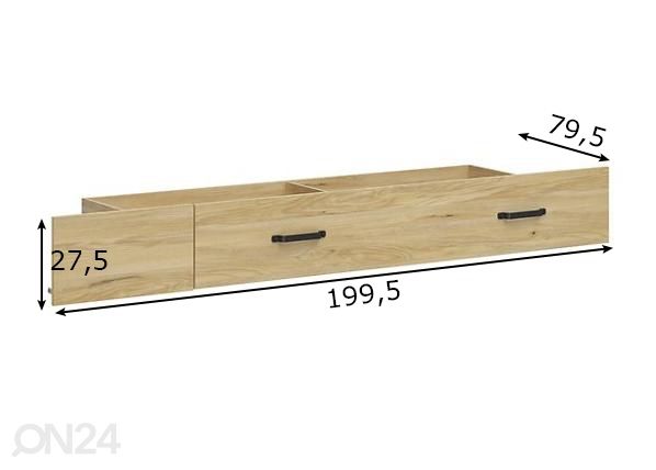 Vuodevaatelaatikko mitat
