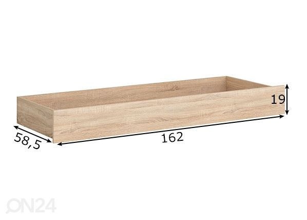 Vuodevaatelaatikko mitat