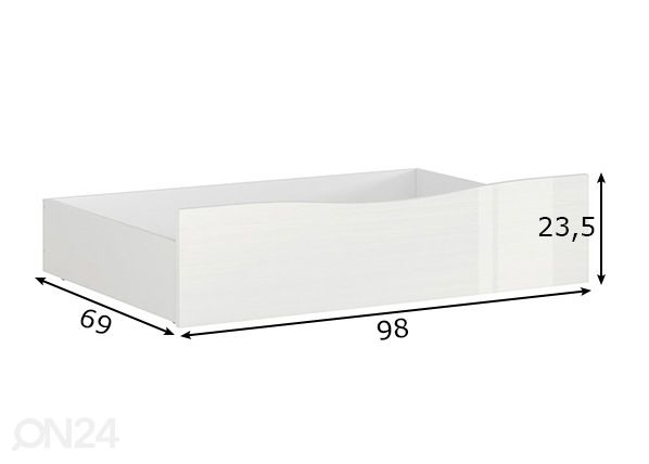 Vuodevaatelaatikko mitat
