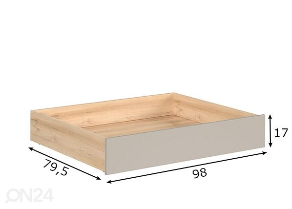 Vuodevaatelaatikko mitat