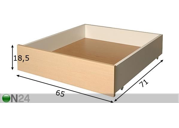 Vuodevaatelaatikko 65x71x18,5 cm mitat