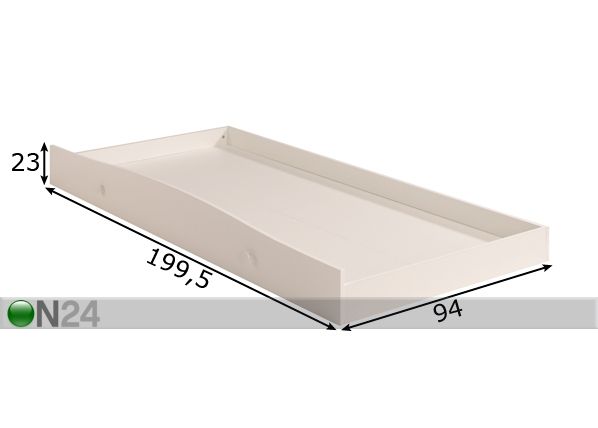 Vuodevaatelaatikko CAMILLE 90x200 cm mitat