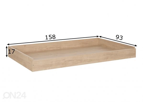 Vuodevaatelaatikko Duplex mitat