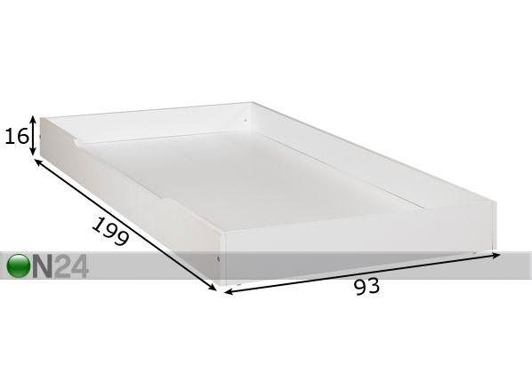 Vuodevaatelaatikko FOR SMALL valkoinen mitat