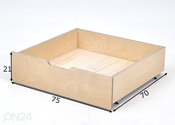 Vuodevaatelaatikko Jerwen 75x70x21 cm mitat