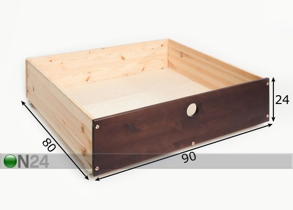 Vuodevaatelaatikko KIKU, mänty mitat