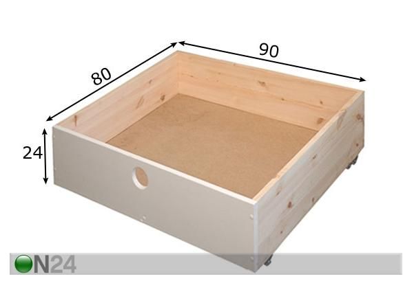Vuodevaatelaatikko KIKU, mänty mitat