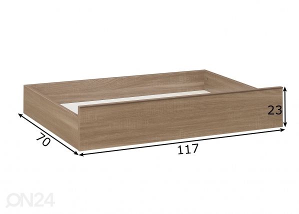 Vuodevaatelaatikko Moka 117 cm mitat