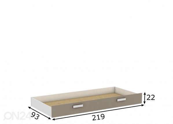 Vuodevaatelaatikko Tidy mitat