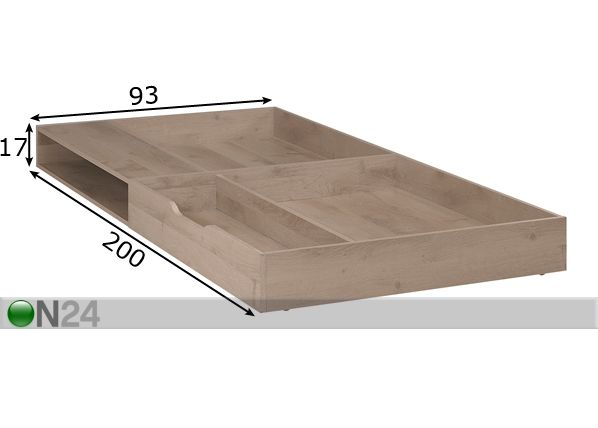Vuodevaatelaatikko TIMBER mitat