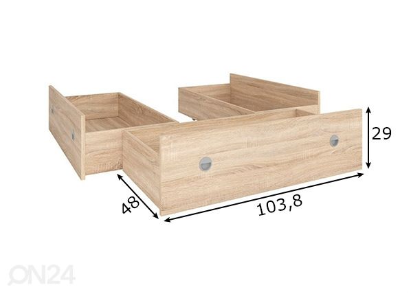 Vuodevaatelaatikot mitat