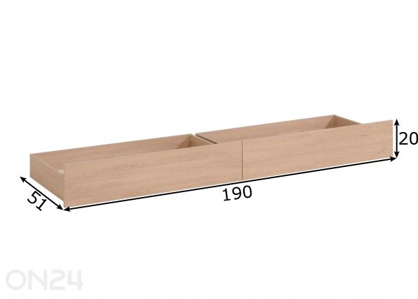 Vuodevaatelaatikot EKKO, 2 kpl mitat