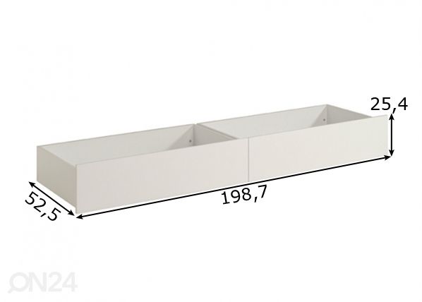 Vuodevaatelaatikot SLEEP, 2 kpl mitat