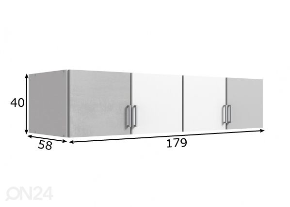 Yläkaappi Click 180 cm mitat