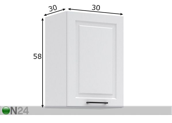 Yläkeittiökaappi Palma, 30 cm mitat