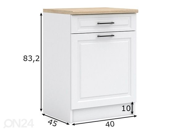 Yläkeittiökaappi Palma, 40 cm mitat