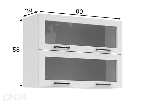 Yläkeittiökaappi Palma, 80 cm mitat