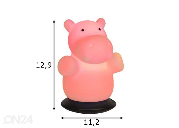 Yölamppu Hippo mitat