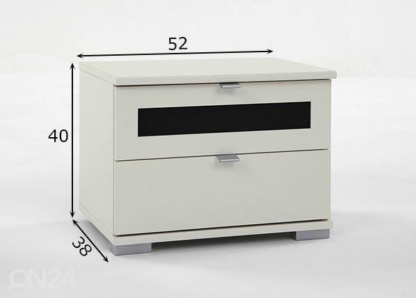 Yöpöydät BOX PLUS, 2 kpl mitat