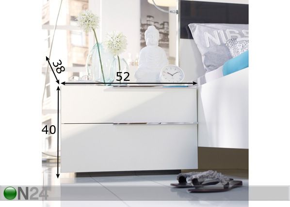 Yöpöydät SLEEP 1, 2 kpl mitat