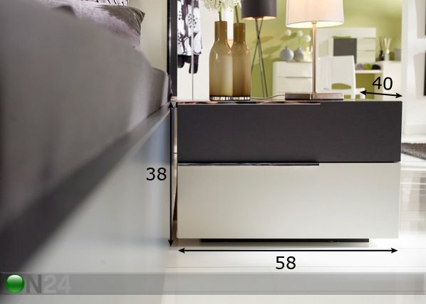 Yöpöydät SLEEP 5, 2 kpl mitat