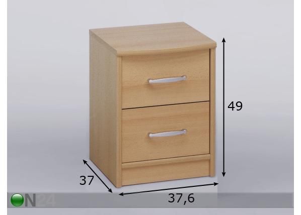 Yöpöytä mitat