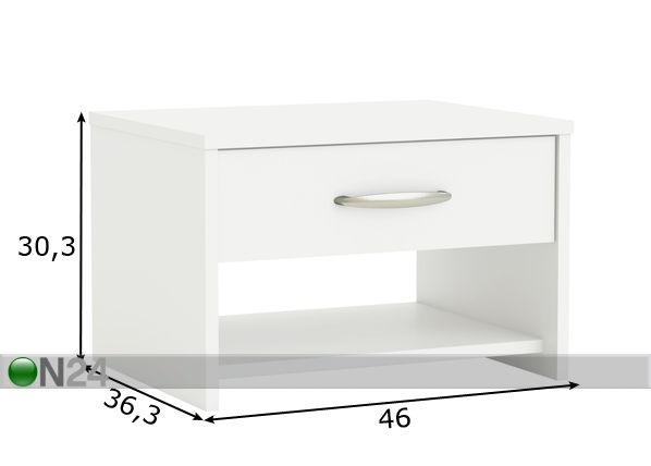 Yöpöytä mitat