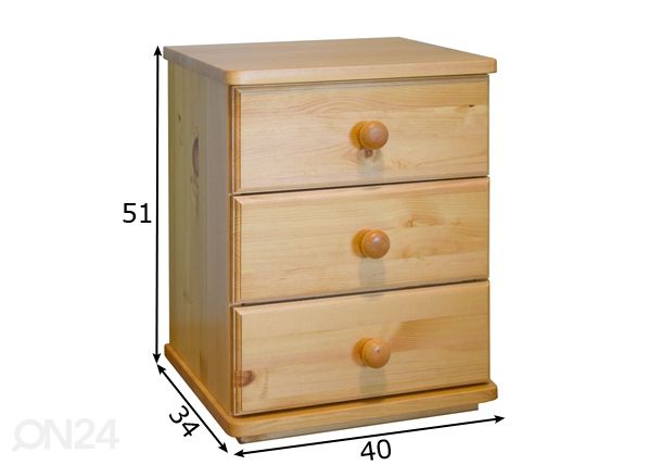 Yöpöytä mitat