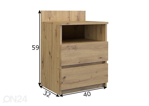 Yöpöytä mitat