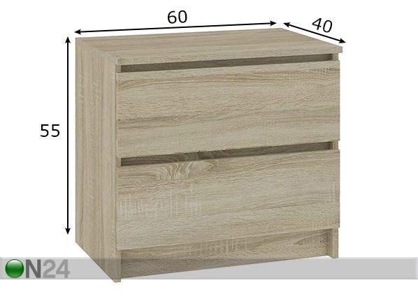 Yöpöytä mitat